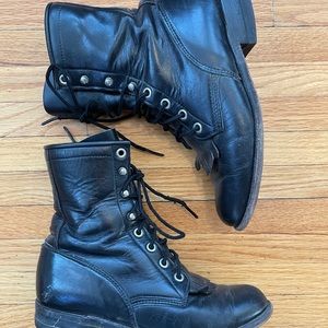 VINTAGE Leather Combat Boots